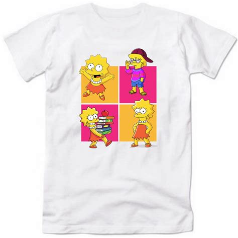 Camiseta Lisa Simpson Os Simpsons Colorida Branca Elo