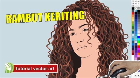 Vektor Rambut Keriting Pakai Artistik Media Cara Membuat Vector