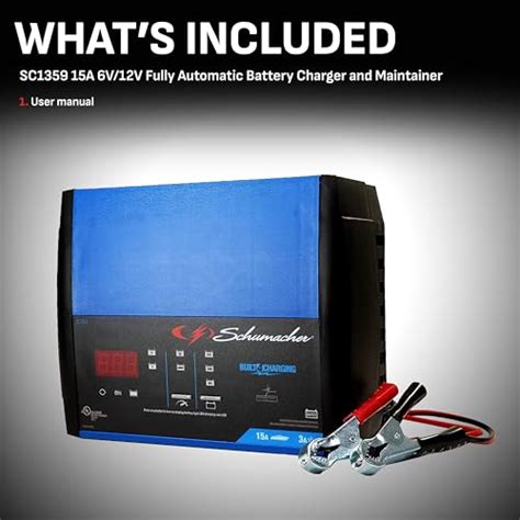 Schumacher Sc1359 Fully Automatic Battery Charger Maintainer And Auto Desulfator With Battery