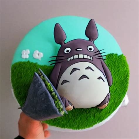 Krea Totoro Smiling Holding A Birthday Cake Saying Happy Birthday