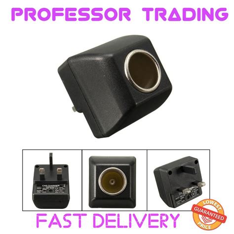 Ac To Dc Car Cigarette Lighter Socket Adapter Uk Pin Plug Shopee