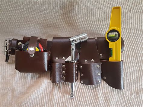 Scaffolding Leather Bbi Tool Work Belt With Tool Set Spanner Ratchet