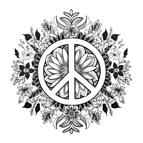 Find Your Inner Peace With This Peace Sign Mandala - Coloring Page