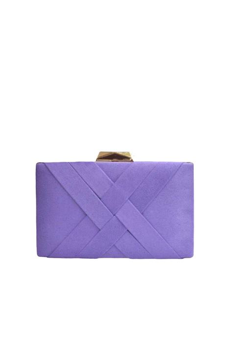 Bolso Clutch Violeta Trenzado El Joyero De Miriam