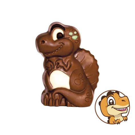 Moulage Dinosaure Igor Le Chocosaure au chocolat au lait décoré