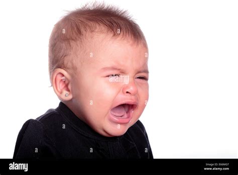 beautiful baby crying isolated on white Stock Photo - Alamy