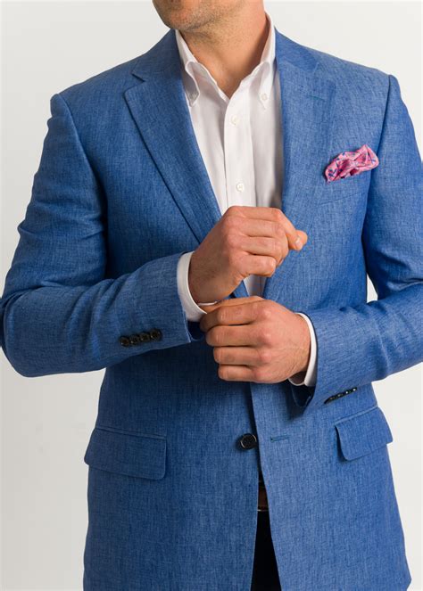 Tailored Blue Linen Jacket Roderick Charles