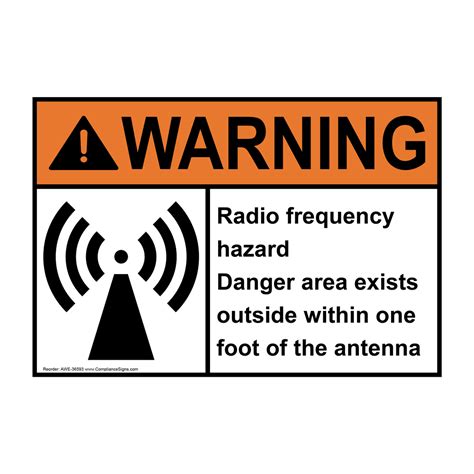 Warning Sign Radio Frequency Hazard Danger Ansi Process Hazards