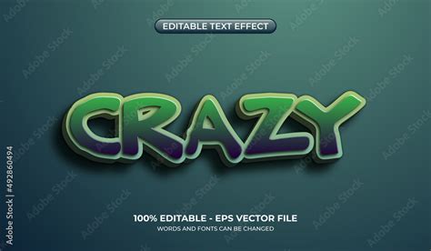 Editable Crazy Text Effects Three Dimensional Text In Green Gradient