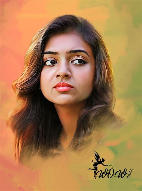 Smudge Painting Nazriya Nazim In Art Sketches Art Hd Phone