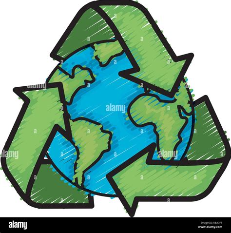 Earth Planet With Recycle Symbol Design Stock Vector Image Art Alamy