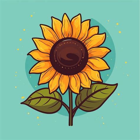 Ilustraci N Plana De Vector De Verano Aislado De Flor De Girasol