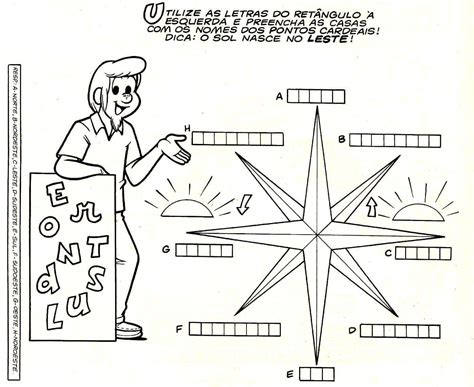 Fichas e atividades os pontos cardeais Educação Online