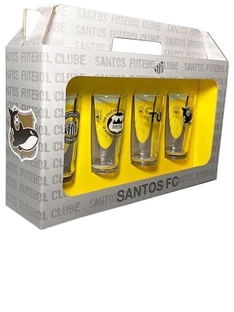 Conjunto De Copos Long Drink 300 Ml Santos Luva Licenciado Allmix