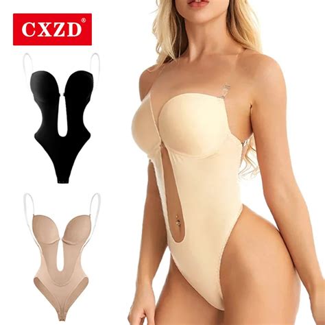 Cxzd Women Shapers Underwear Backless Bodysuit Shapewear Deep V Neck