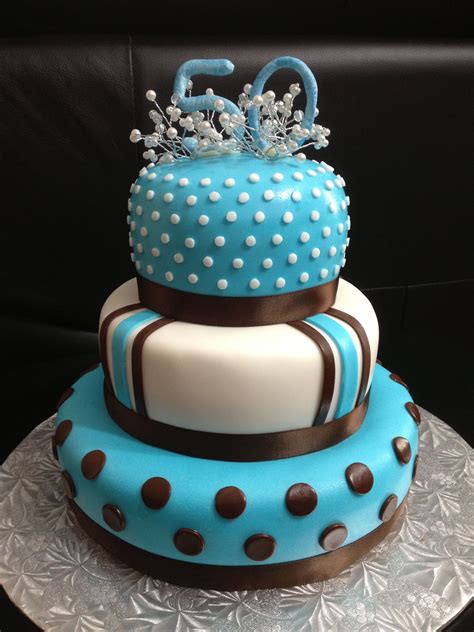 Tiffany Blue And Brown Birthday Cake For My Girlfriends 50th Birthday