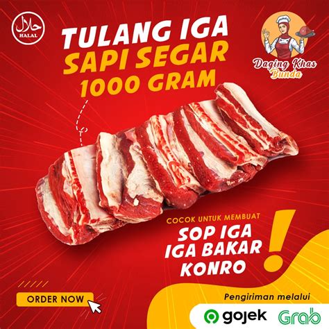 Jual PREMIUM Tulang Iga Sapi Lokal Segar FRESH 1KG 1 KG 1000 Gram