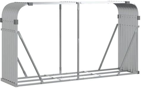 Zakito Europe Stojak Na Drewno Opałowe 180x45x100 Srebrny ZE364594