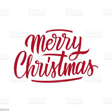 Merry Christmas Hand Drawn Lettering Design Card Template Creative