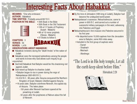 Interesting Facts About Habakkuk Bible Study Books Bible Study