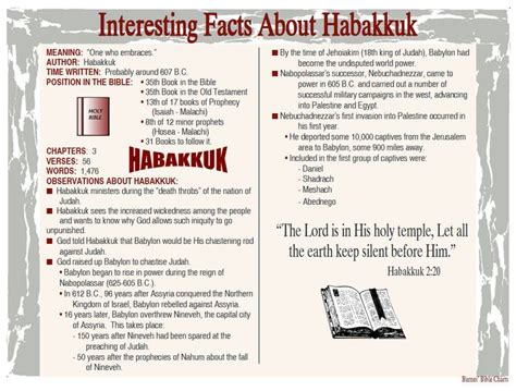 Interesting Facts About Habakkuk Bible Study Books Bible Study Notes