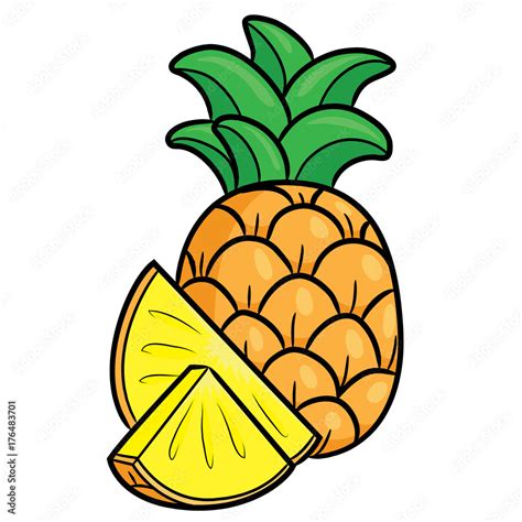 Pineapple Cartoon Illustration of cute cartoon pineapple 素材庫向量圖