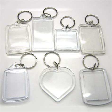 Wholesale Cheap Custom Rectangle Blank Acrylic Key Chain Printing