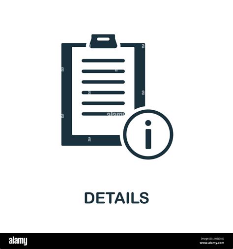 Details icon. Monochrome sign from graphic design collection. Creative ...