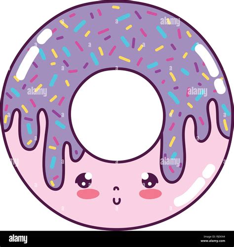 Kawaii Cute Sweet Donut Snack Stock Vector Image Art Alamy