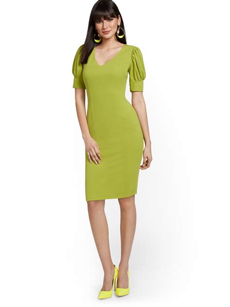 Puff Sleeve Sheath Dress Magic Crepe® New York And Company