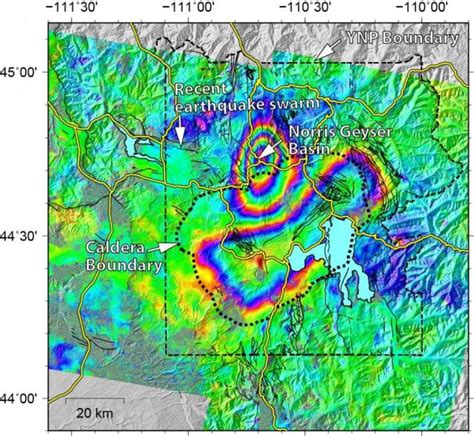 Map Shows Ground Movement at Yellowstone Supervolcano