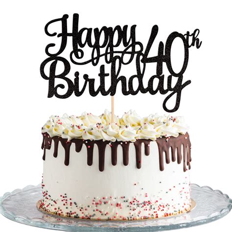 Buy 1 Pcs Happy 40th Birthday Cake Topper Glitter Cheers To 40 Years