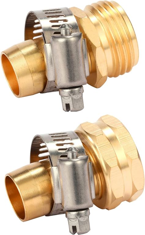 Amazon Sanpaint Brass Garden Hose Repair Connector With Clamps