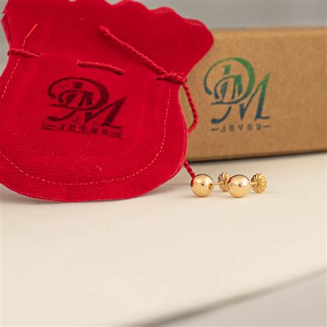 Aros Bolita N 4 Oro 18k Joyas DM