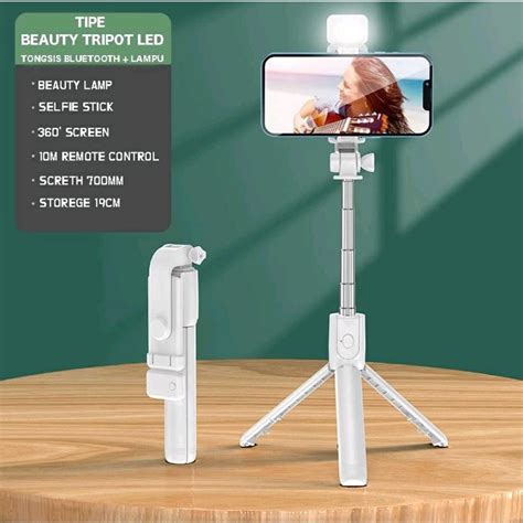 Jual Tongsis Tripod Bluetooth R1 3in1 Remote Action Cam Macaron R1