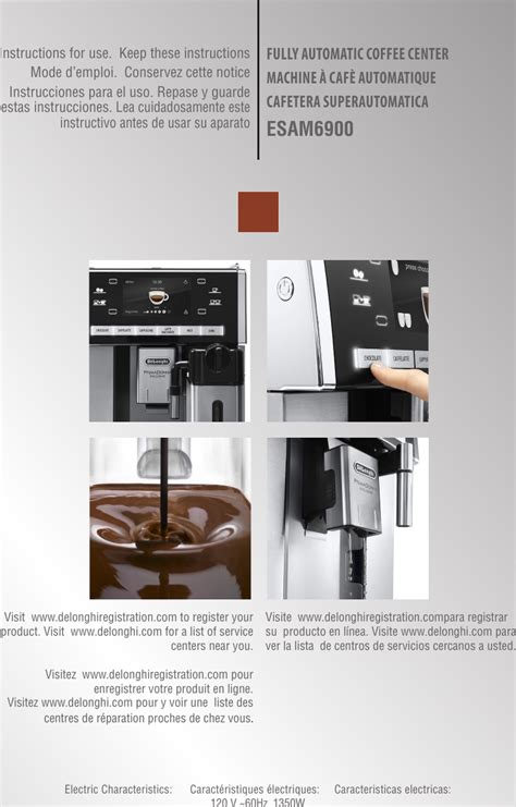 Delonghi Primadonna Exclusive Esam 6900 M Instruction Manual Introduction