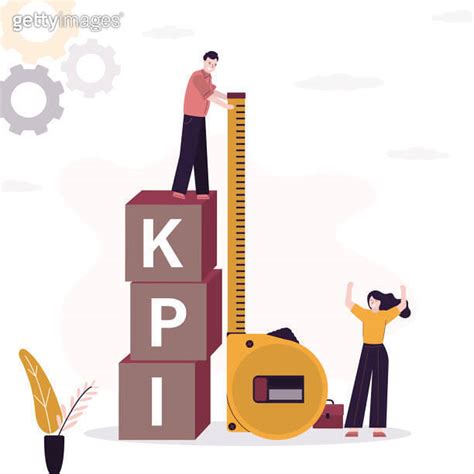 Businesspeople Uses Measuring Tape To Measure Kpi Level Business