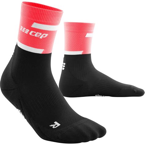 Cep The Run Mid Cut Compressiesokken V4 Dames Rozezwart Bike24