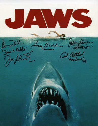 Jaws Reunion Print Autographed / Hand- Signed by Screenwriter Carl Gottlieb, Production Designer ...