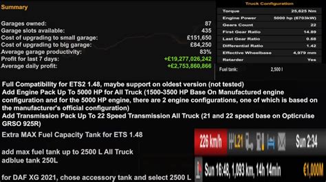 Gameplay Euro Truck Simulator 2 1 48 Mesin 5000 HP 200 Km H AUTO