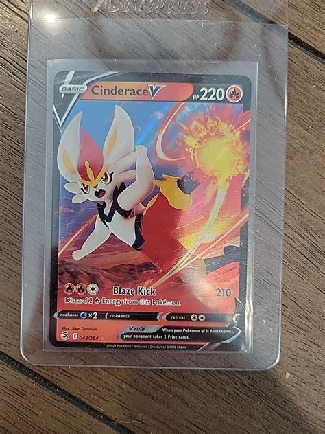 Pokémon TCG Cinderace V Fusion Strike 043 264 Holo Ultra Rare eBay