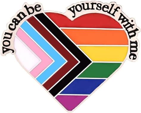 You Can Be Yourself With Me Brooch Lgbt Pride Flag Enamel Pin Rainbow