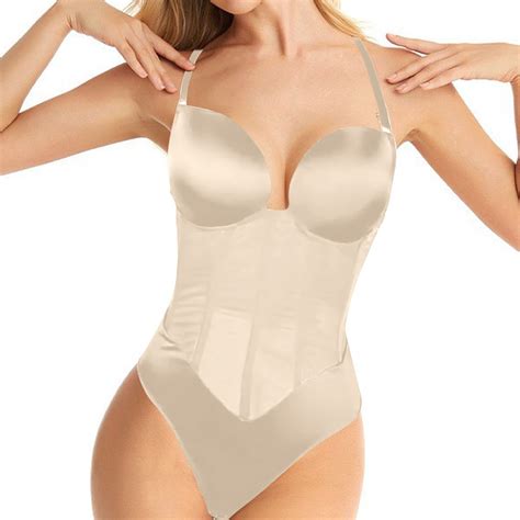 Shapewear Bodysuit For Women Tummy Control Seamless Thong Body Shaper