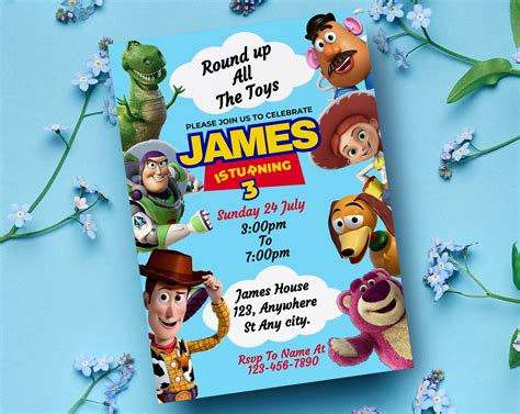 Editable Toy Story Birthday Invitation Toy Story Party Invitation