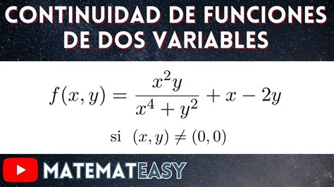 Continuidad de Funciones de Dos Variables Función Discontinua