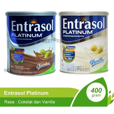 Jual Entrasol Platinum 400gr 800gr Rasa Vanilla Dan Coklat Entrasol