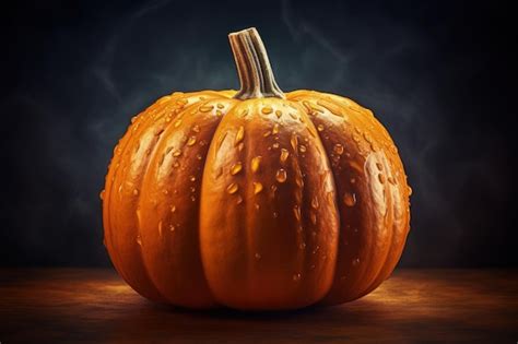 Premium AI Image Epic Pumpkin Halloween Illustration Generative AI