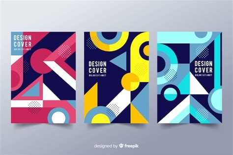 Free Vector Design Cover Templates With Geometric Shapes