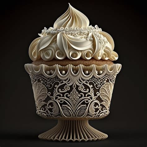 Premium Ai Image Frosting Recipe Sweet Buttercream Vanilla Cupcake