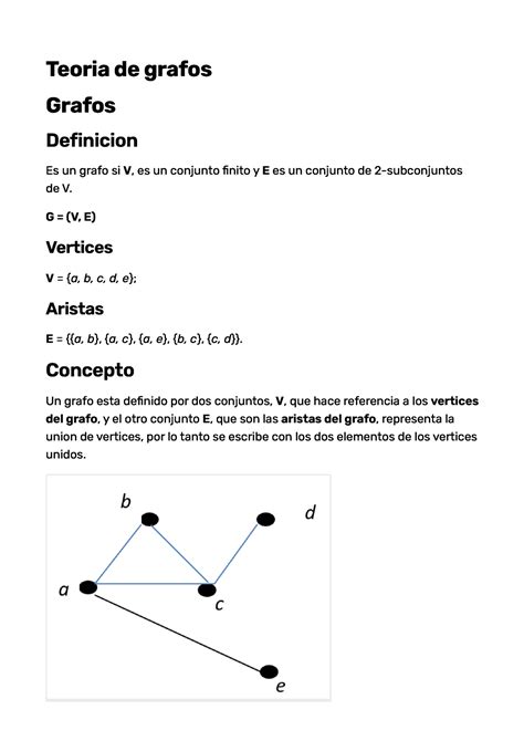 Teoria De Grafos Teoria De Grafos Grafos Definicion Es Un Grafo Si V